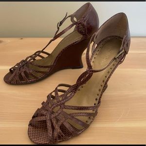 BCBG Bronze Wedge Sandals